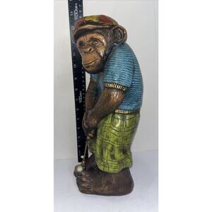 VTG 1970 Progressive Art Products 13” Chimpanzee Chimp, Not Monkey Golf Statue